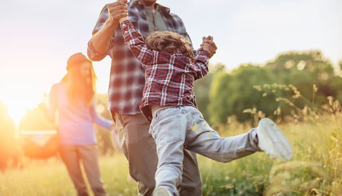 Family in the field