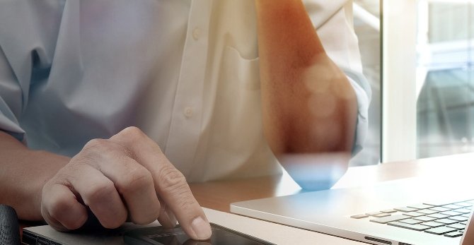 Person on a laptop
